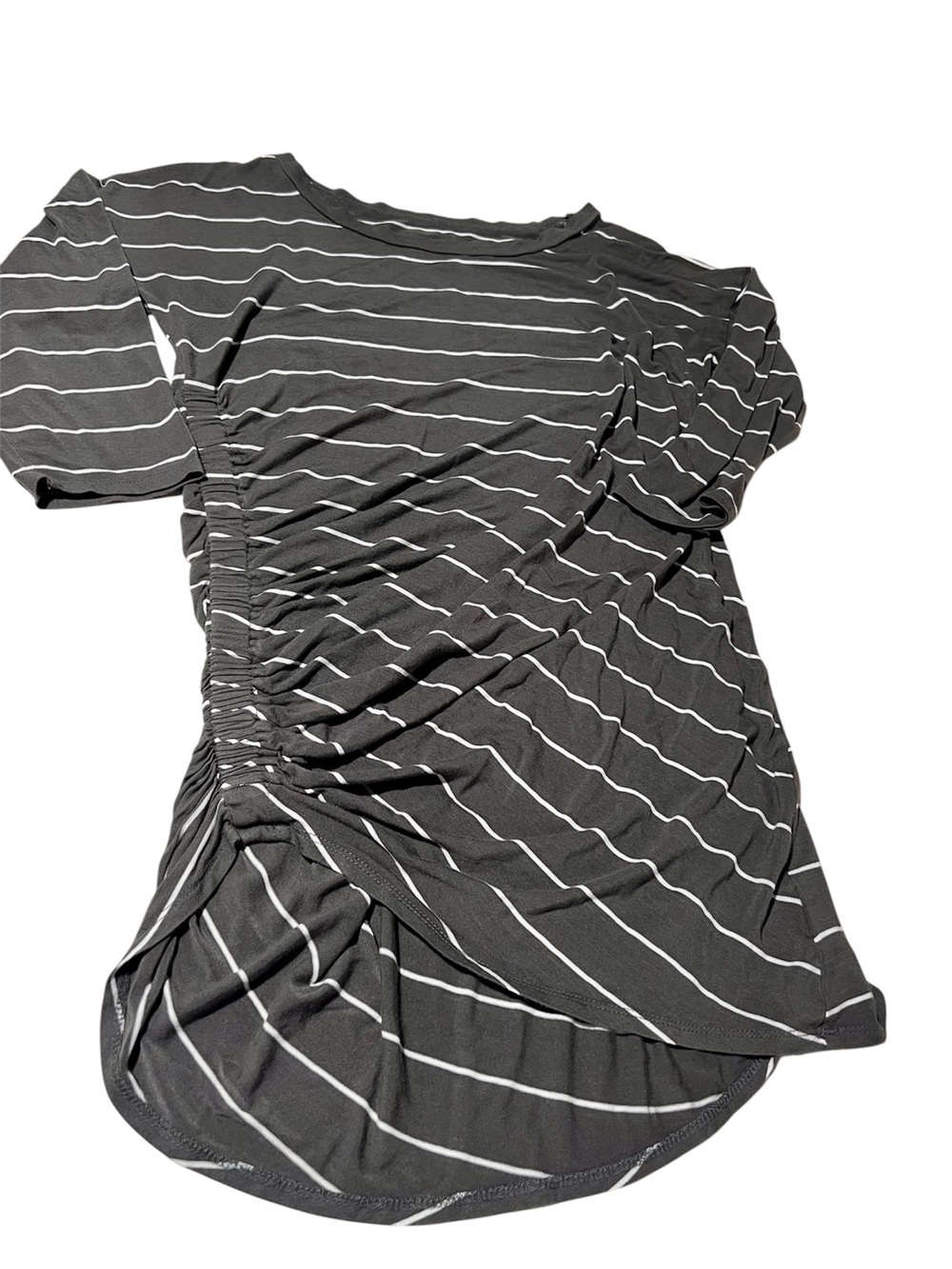 EUC - Jessica Simpson Maternity Tunic - Size Large, Olive Green w/ White Stripes
